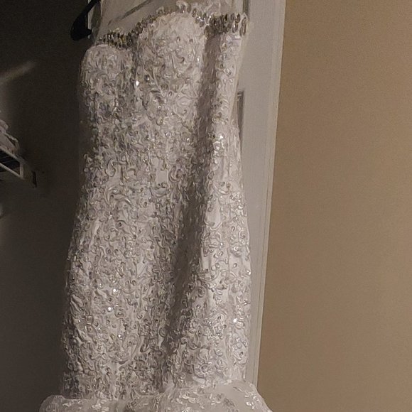 Bedazzled Mermaid Wedding Dress - Picture 4 of 8